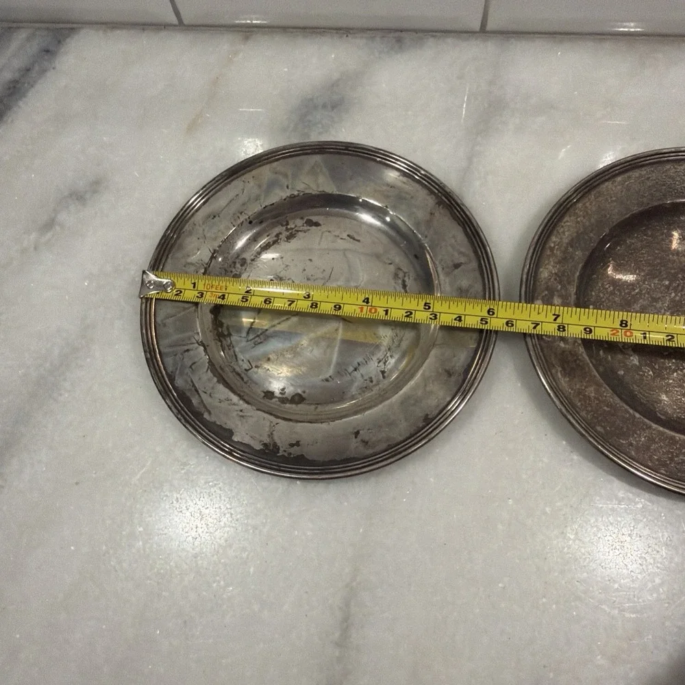 Set Of 2 Saint Hilaire Vintage Metal Plate Tray (K331)